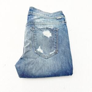 Mother The Dropout Fray Reckless Ripped Raw Hem Denim Jeans SIze 28